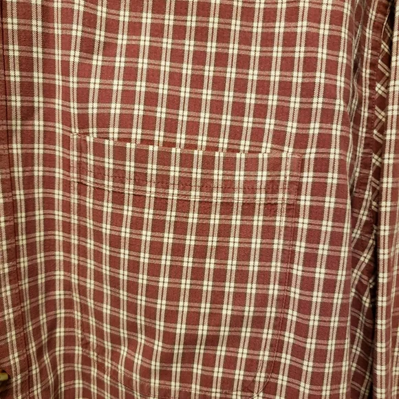LL Bean Mens Button Down Red & White Plaid Men's XL Tall Heavy Fabric - Picture 4 of 9